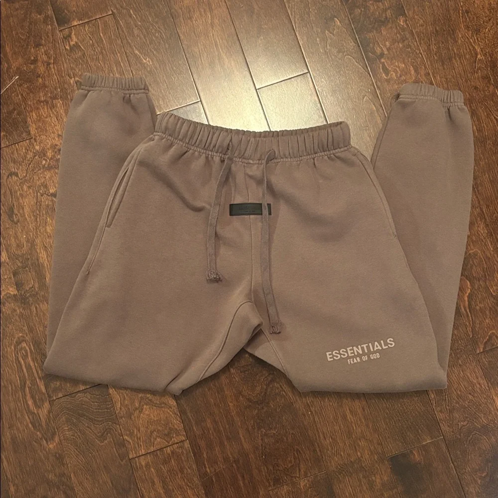 Essentials | S | Fear of God Essentials Taupe Track Pants - Picture 3 of 9